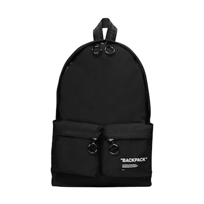 OFF-WHITE Quote Backpack Black-tone Black/White