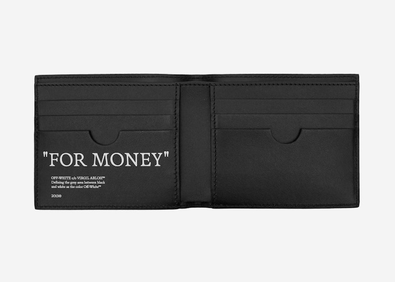 Order オフホワイト「引用」ブッキッシュ 2つ折り財布 ブラック