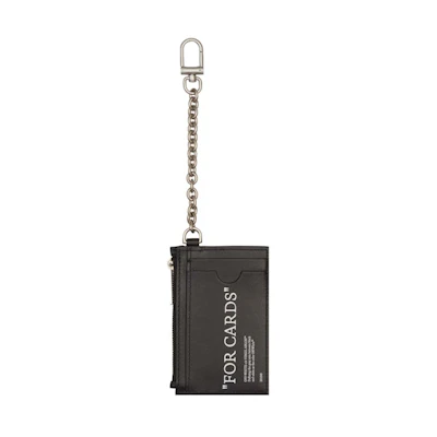 Off-White Quote Bookish Key Ring Card Case Black
