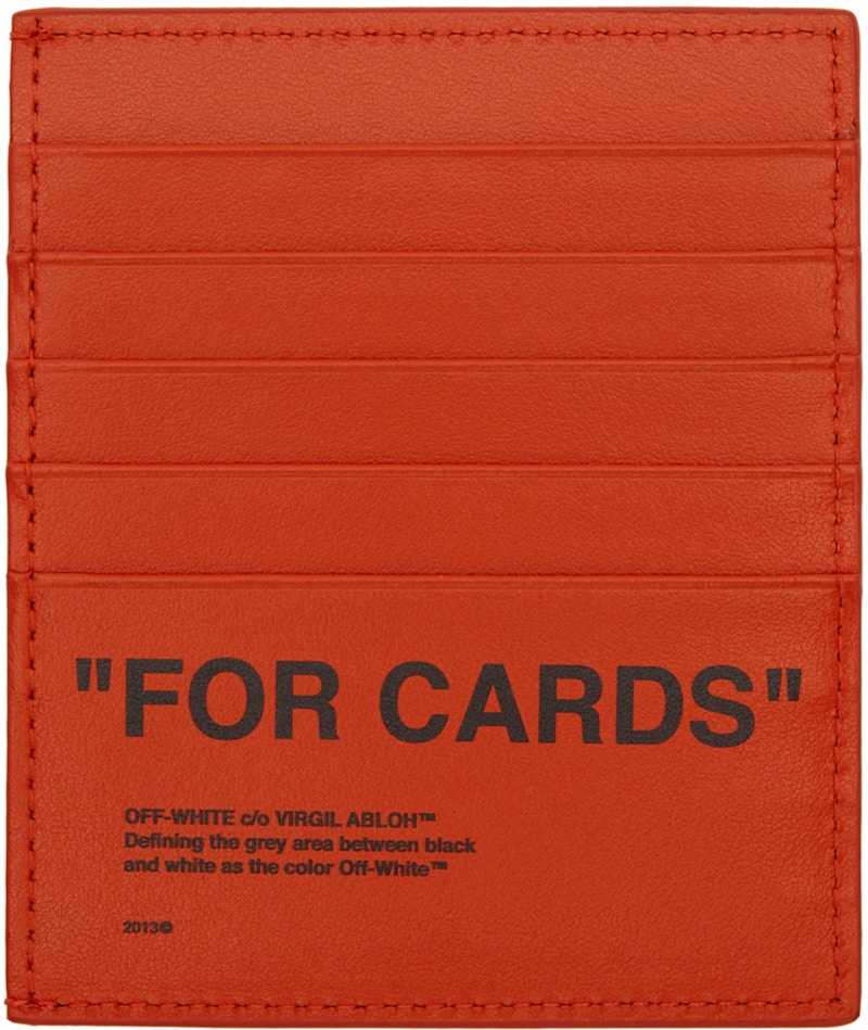 OFF-WHITE Quote Card Holder "FOR CARDS" Orange Black