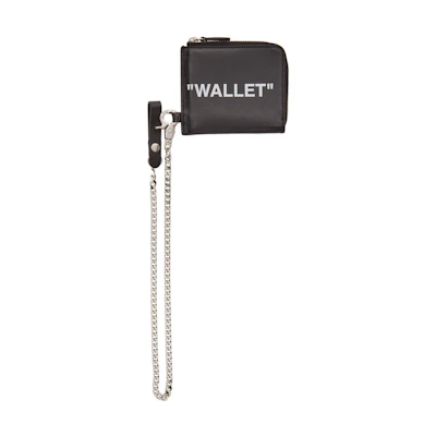 OFF-WHITE Quote Chain Wallet "WALLET" Black White