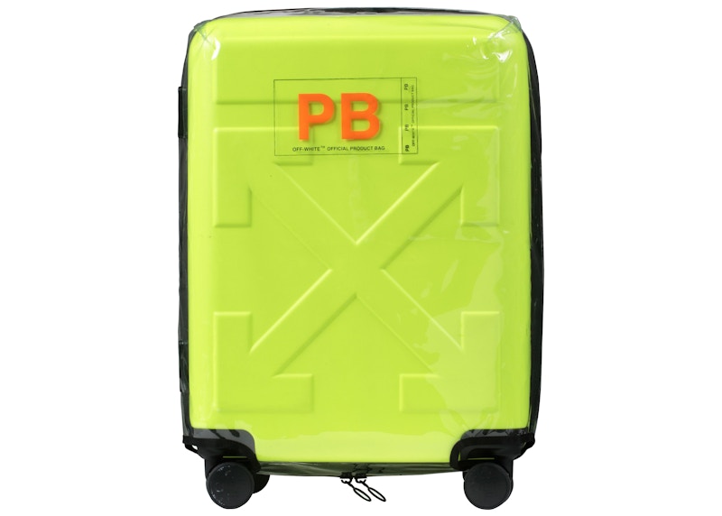 OFF-WHITE Quote Luggage "FOR TRAVEL" Fluo Yellow