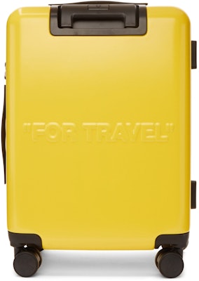 OFF-WHITE Quote Luggage "FOR TRAVEL" Yellow Order OFF-WHITE Quote Luggage "FOR TRAVEL" Yellow