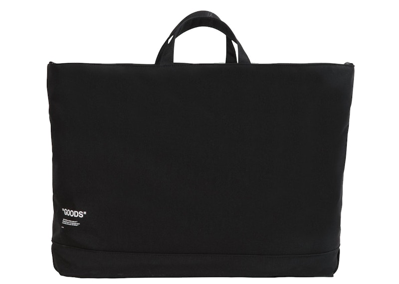 Order OFF-WHITE Tas Tote "GOODS" Hitam Putih