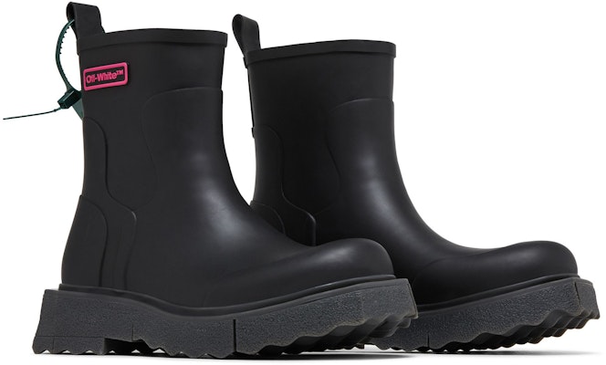 Off-White Rain Boot 'Black Fuchsia' OMID016F22MAT0011035 Cheap Off-White Rain Boot 'Black Fuchsia' OMID016F22MAT0011035