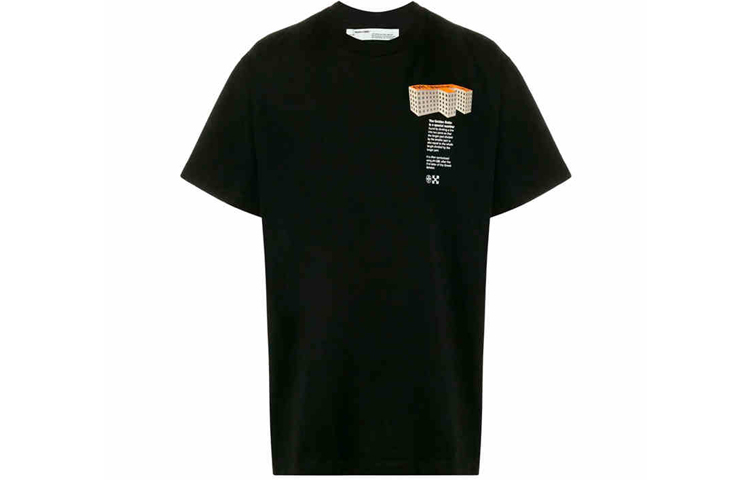 Order OFF-WHITE Rationalism 黑色印花標誌T恤 OMAA038R201850071088