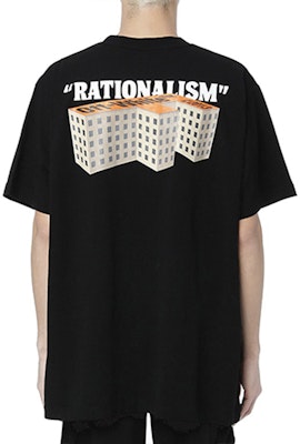 OFF-WHITE Rationalism 黑色印花標誌T恤 OMAA038R201850071088 Sizing OFF-WHITE Rationalism 黑色印花標誌T恤 OMAA038R201850071088