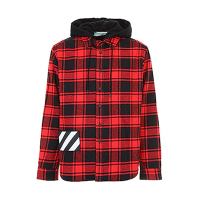 OFF-WHITE Red Checkered Long Sleeve Shirt Regular Fit OMGA061E18A270012000