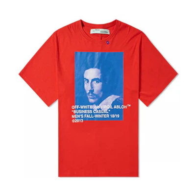 OFF-WHITE Red Graphic Print Oversized T-Shirt Red OMAA038F181850112030