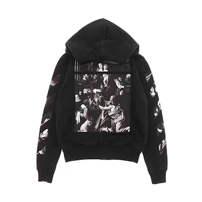 OFF-WHITE Religion Zip Hoodie Black OMBE001S20E300051088