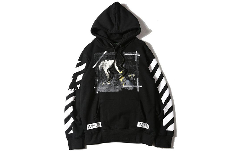 OFF-WHITE Religious Dissolution Pullover Hoodie Men Black OMBB003S160030061088