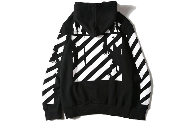 Lookbook OFF-WHITE Religious Dissolution Hoodie Pria Hitam Pullover OMBB003S160030061088