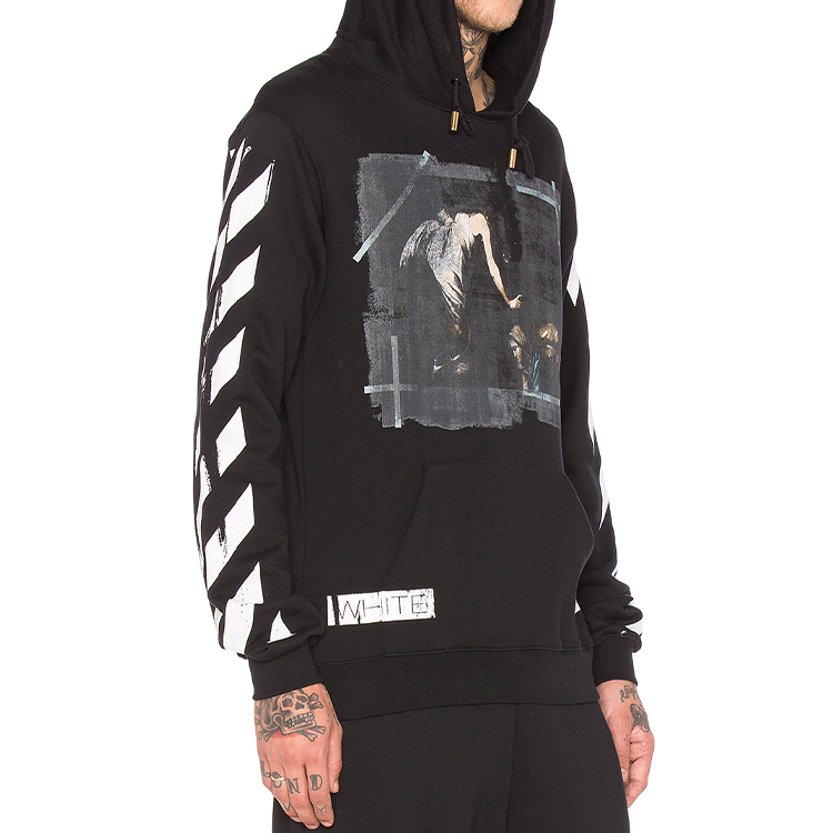 Purchase OFF-WHITE Religious Dissolution Hoodie Pria Hitam Pullover OMBB003S160030061088