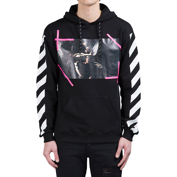 OFF-WHITE Religious Graphic Hoodie Initial Pink Black Men’s Edition CM21010205 圖 4