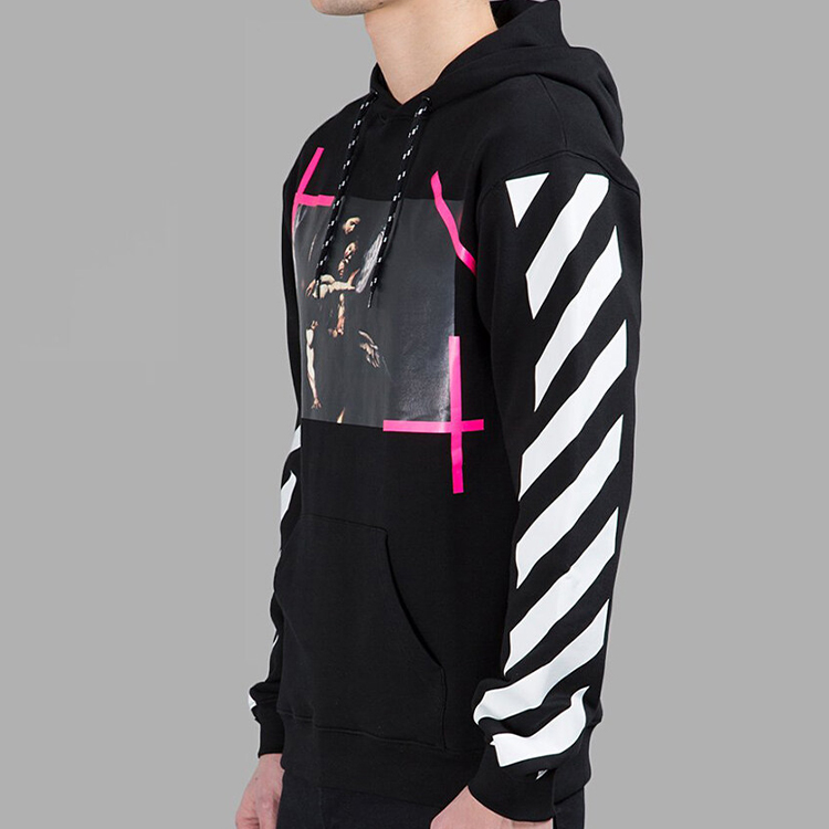 OFF-WHITE Religious Graphic Hoodie Initial Pink Black Men’s Edition CM21010205 圖 5