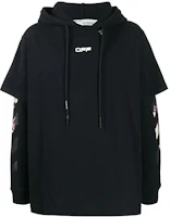 Order OFF-WHITE 宗教圖案拼接連帽衫 黑色 OMAB033S201850041088