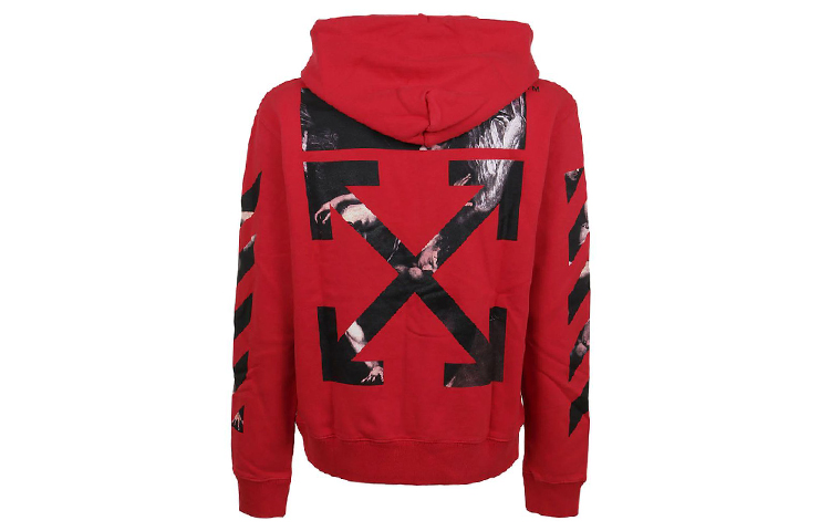 OFF-WHITE Religious Painting Hoodie Red OMBB034S20E300042088