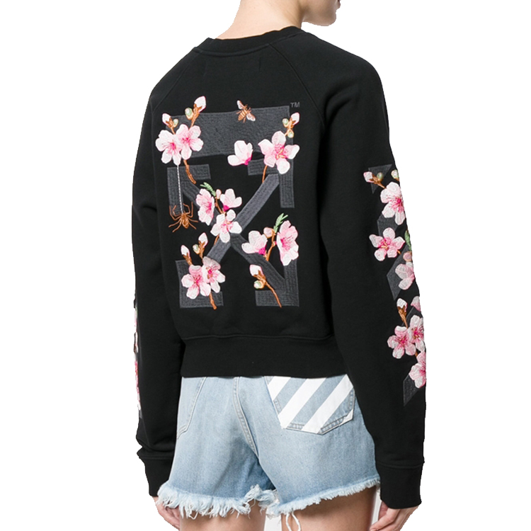 OFF-WHITE Sakura Embroidered Floral Crewneck Sweatshirt Unisex OWBA026E170030531088 圖 5