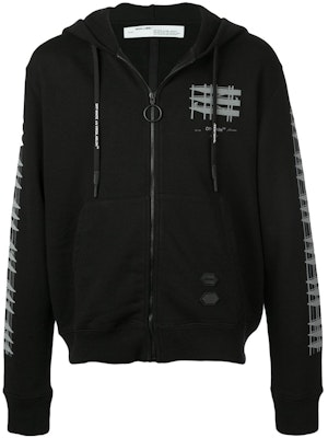 Off-White Scaffold Arrow Logo Zip Hoodie Black Lookbook Off-White Scaffold Arrow Logo Zip Hoodie Black