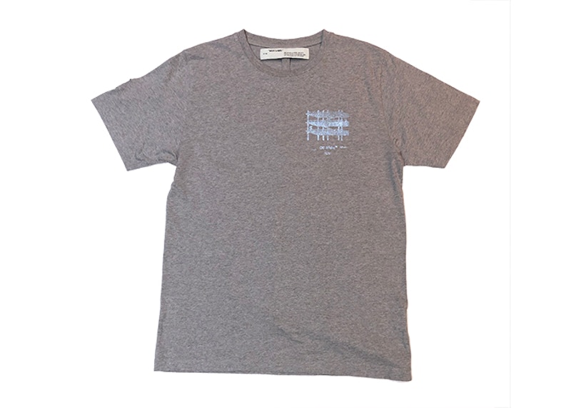 Buy Off-White Scaffold Arrows Logo Baju Kelabu