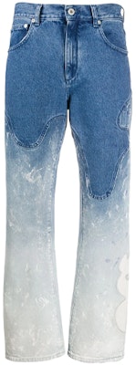 Off-White Shaped Baggy Denim Jeans Bleached Blue Buy Off-White Shaped Baggy Denim Jeans Bleached Blue