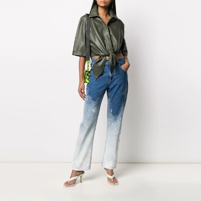 Off-White Shaped Baggy Denim Jeans Bleached Blue Order Off-White Shaped Baggy Denim Jeans Bleached Blue
