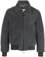 Off-White Shearling Bomber Jacket Grey/Beige Off-White Shearling Bomber Jacket Grey/Beige