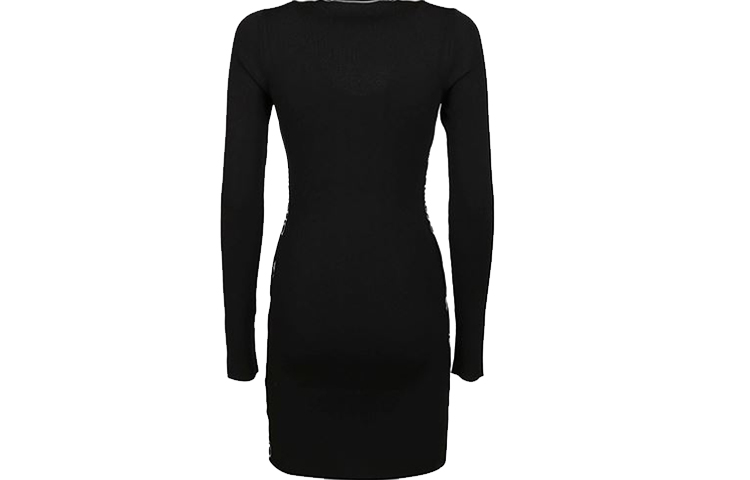 OFF-WHITE Side Logo Print Black Dress OWHI033E20KNI0011000