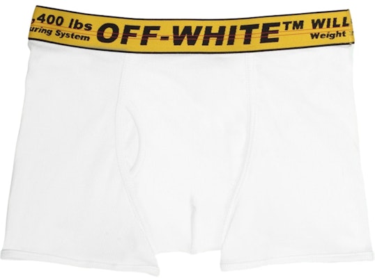 Off-White Single Pack Stretch Cotton Boxer Briefs White/Yellow/Black Buy Off-White Single Pack Stretch Cotton Boxer Briefs White/Yellow/Black
