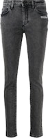 Off-White Skinny Denim Grey Area Jeans Dark Grey/White Off-White Skinny Denim Grey Area Jeans Dark Grey/White