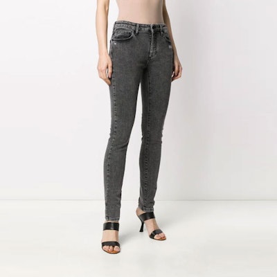 Off-White Skinny Denim Grey Area Jeans Dark Grey/White Shop Off-White Skinny Denim Grey Area Jeans Dark Grey/White