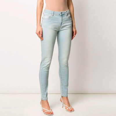 Off-White Skinny Denim Jeans Bleached Blue/White Order Off-White Skinny Denim Jeans Bleached Blue/White