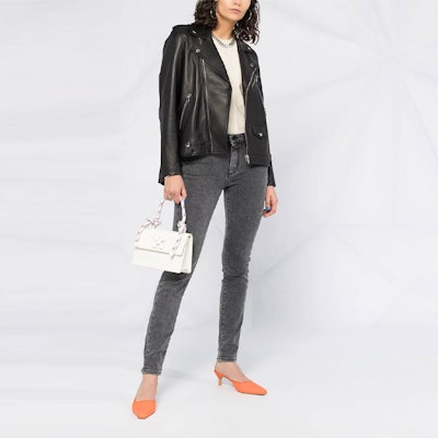 Off-White Skinny Denim Jeans Dark Grey/White Order Off-White Skinny Denim Jeans Dark Grey/White