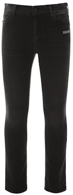 Off-White Skinny Fit Denim Jeans Black/White Buy Off-White Skinny Fit Denim Jeans Black/White