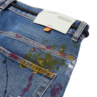 Off-White Vaqueros Ajustados Multicolor con Salpicaduras de Pintura Azul Order Off-White Vaqueros Ajustados Multicolor con Salpicaduras de Pintura Azul