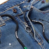 Off-White Vaqueros Ajustados Multicolor con Salpicaduras de Pintura Azul Lookbook Off-White Vaqueros Ajustados Multicolor con Salpicaduras de Pintura Azul