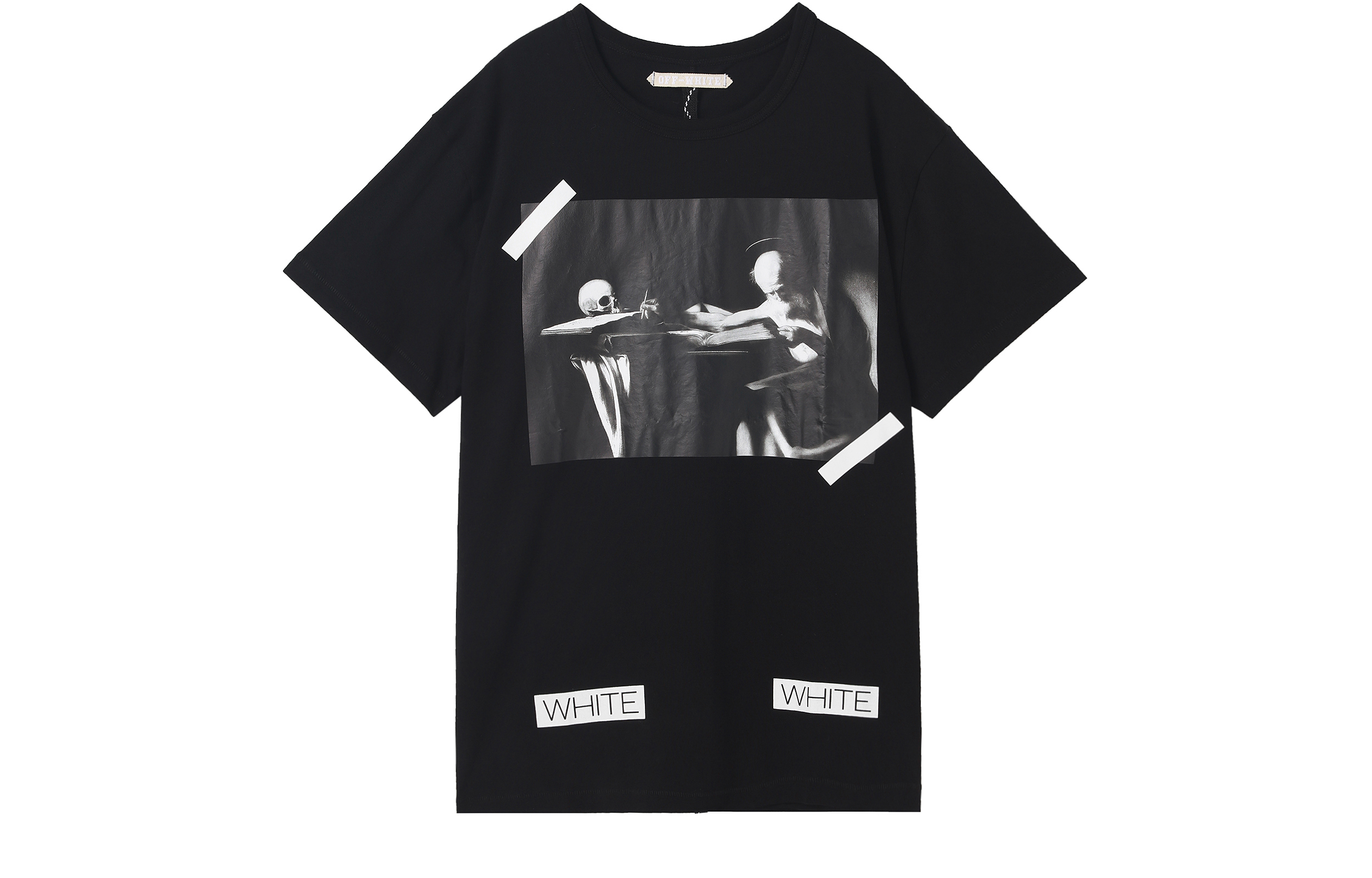 Order OFF-WHITE Baju T Hitam Lukisan Tengkorak AU1001-03-05