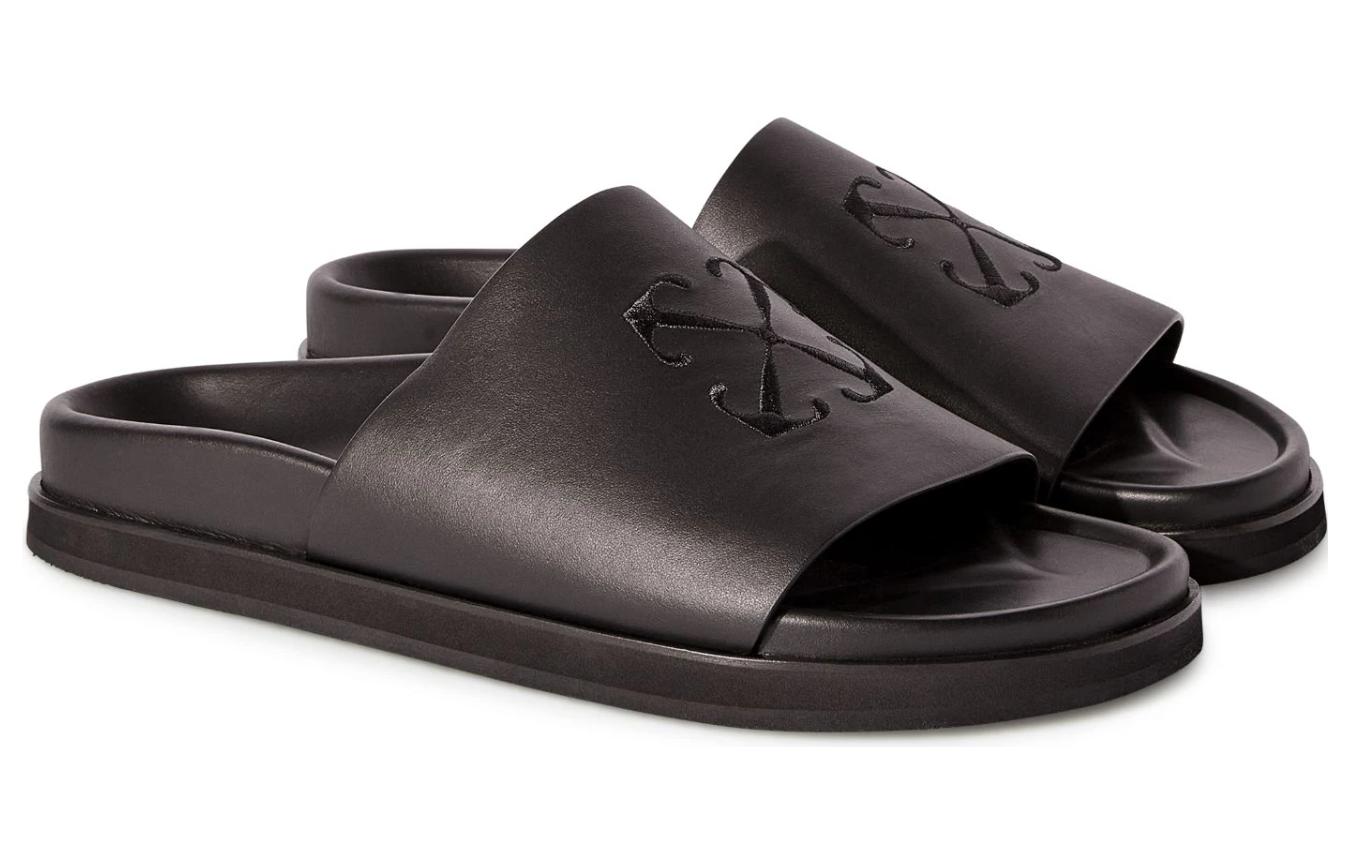 Off-White Slide Sandal 'Black Leather' 圖 2