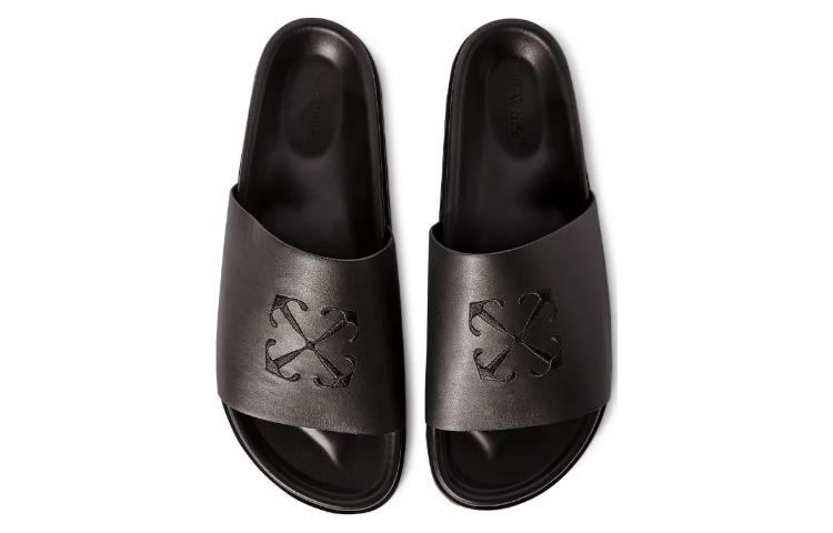 Off-White Slide Sandal 'Black Leather' 圖 4