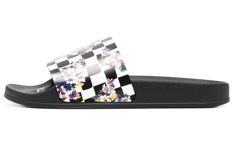 Buy OFF-WHITE 花卉格紋拖鞋 女款黑色