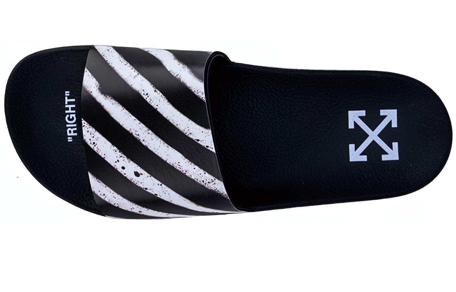 Shop Off-White Sliders ''Graffiti - Zwart Wit'' OMIA088E19C220511001