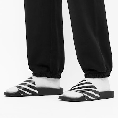 OFF-WHITE 斑馬紋印花 時尚涼拖 男款 黑色 Purchase OFF-WHITE 斑馬紋印花 時尚涼拖 男款 黑色
