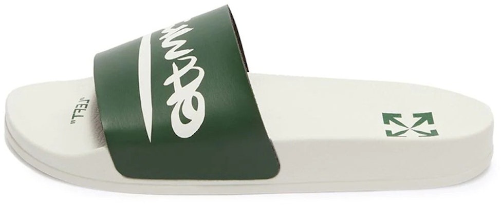 Off-White Slides 'Green Logo' OMIC001T22PLA0015501 Buy Off-White Slides 'Green Logo' OMIC001T22PLA0015501