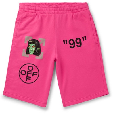 Off-White Slim Fit 'Green Man' Print Shorts Pink/Black Buy Off-White Slim Fit 'Green Man' Print Shorts Pink/Black