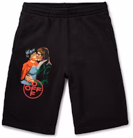 Off-White Slim Fit 'Kiss' Graphic Print Shorts Black/Multicolor Off-White Slim Fit 'Kiss' Graphic Print Shorts Black/Multicolor