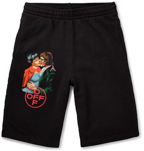 黑色多彩Off-White修身版'Kiss'印花短裤 Buy 黑色多彩Off-White修身版'Kiss'印花短裤