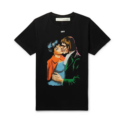 Off-White Slim Fit 'Kiss' Graphic Print SS Tee Black/Multicolor