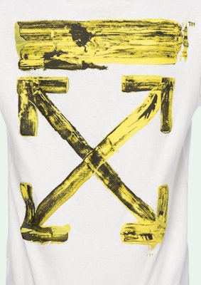 Off-White Slim Fit Acrylic Arrows S/S T-Shirt White/Yellow Lookbook Off-White Slim Fit Acrylic Arrows S/S T-Shirt White/Yellow