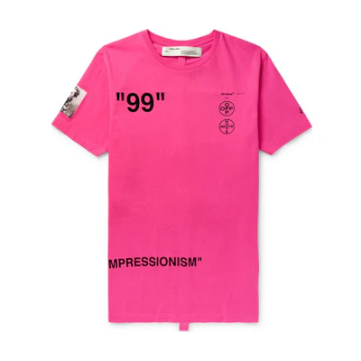 Off-White Slim Fit Boat Print T-Shirt Pink/Black