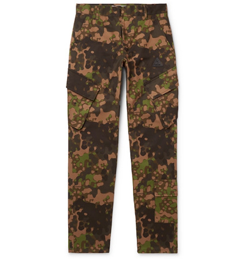 Off-White Slim Fit Camouflage Print Cargo Pants Camo